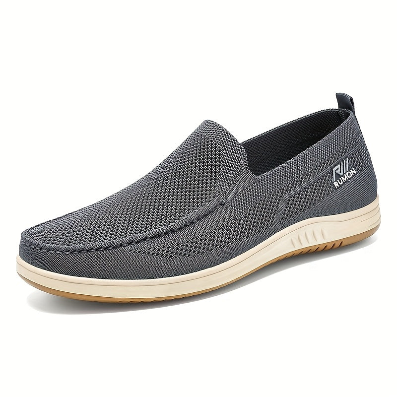 A Pair of Men'S Knitted Breathable Casual Shoes, Slip-On Mesh Shoes for Men.