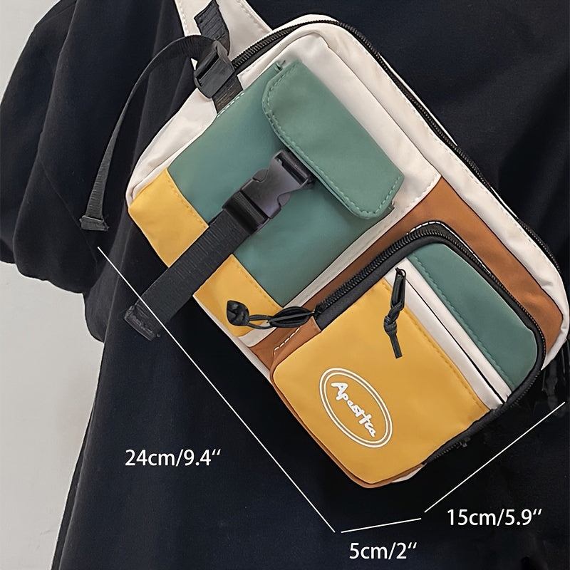 1pc Waterproof Large Capacity Chest Bag With Adjustable Strap For Outdoor Activities, Travel, Running, Hiking, And Cycling