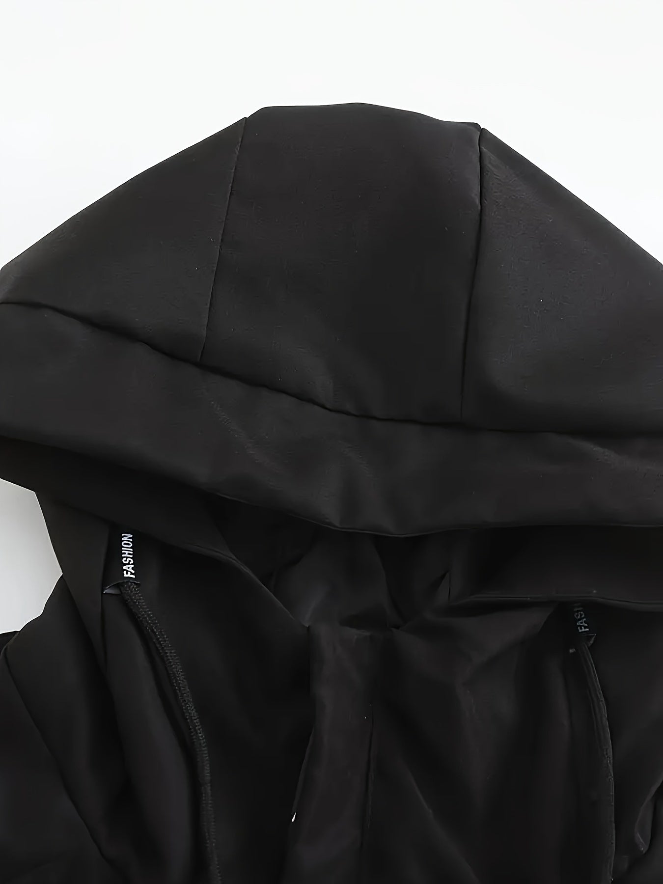 Men's Casual Windproof Hooded Jacket with Embroidery Detail, Long Sleeve Zip-Up Polyester Coat for Spring and Autumn