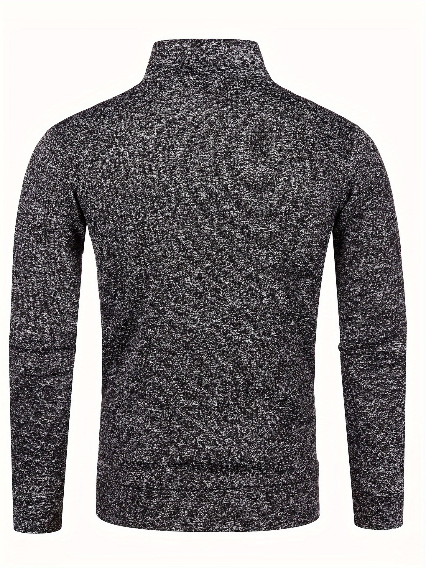 Men's Knitted Cardigan Jacket, Autumn Winter Casual Stand Collar Full Zip Coat, Long Sleeve Regular Fit Jacket