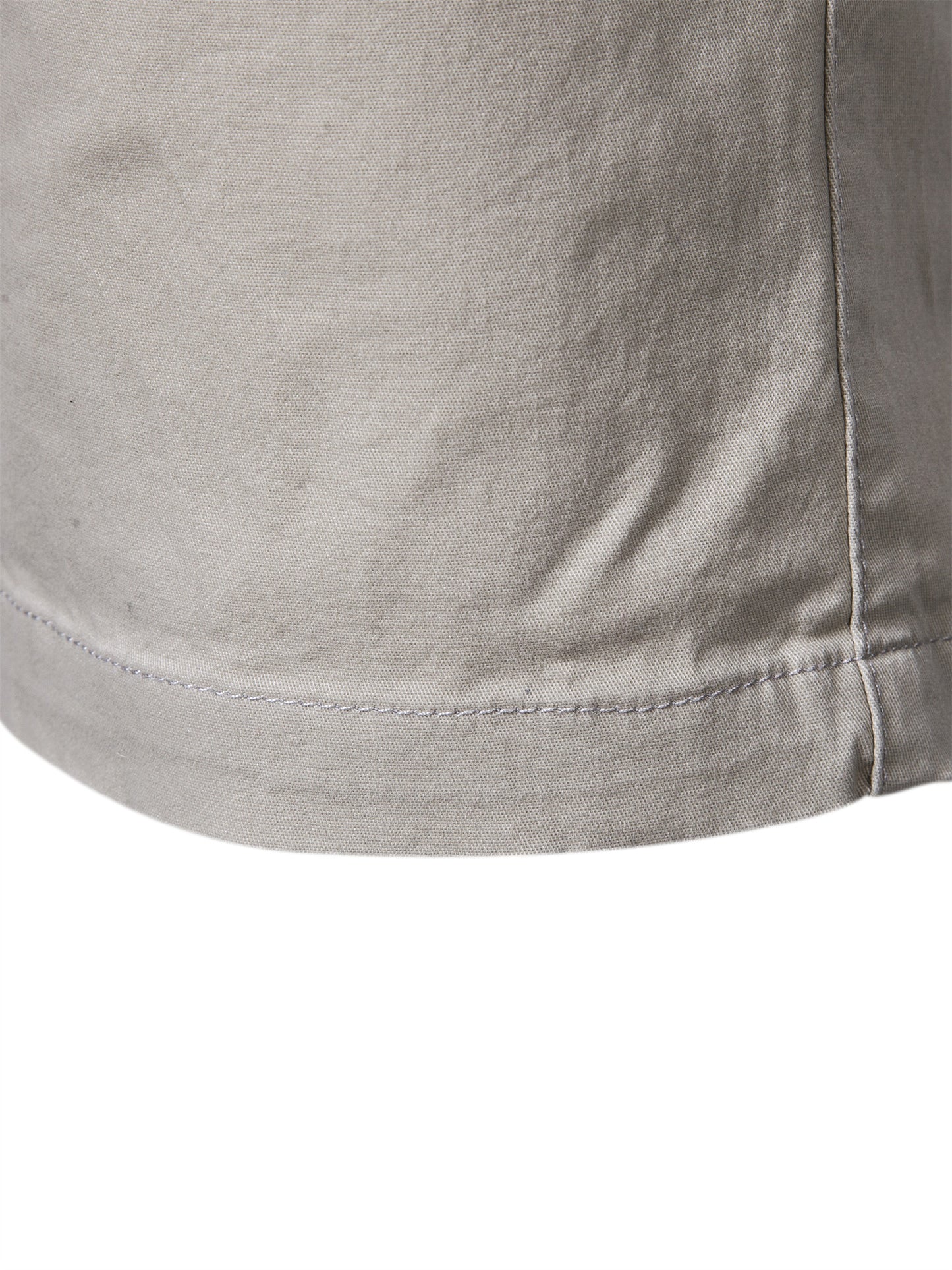 Men's Classic Fit Cotton Twill Flat Front Solid Chino Short With Slant Pockets And Elastic Waist