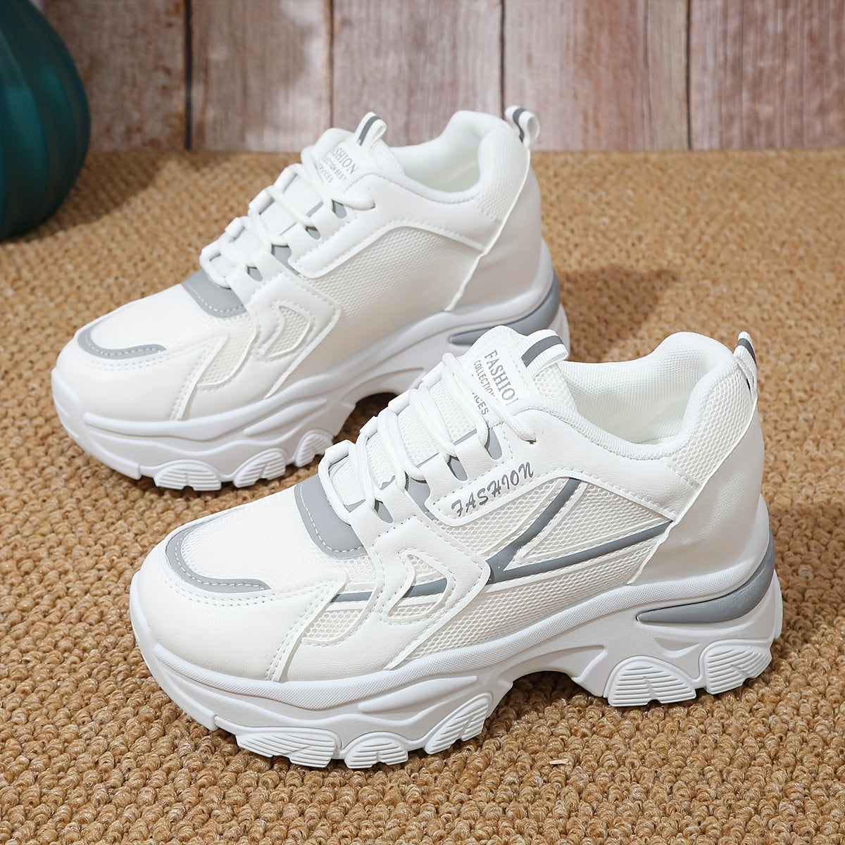 Women'S Fashion Sneakers 2024 - Breathable Mesh, All-Season Low Top Lace-Up Sports Shoes with Plain Toe, Man-Made Upper, Fabric Inner, Faux Sole, and Durable Insole