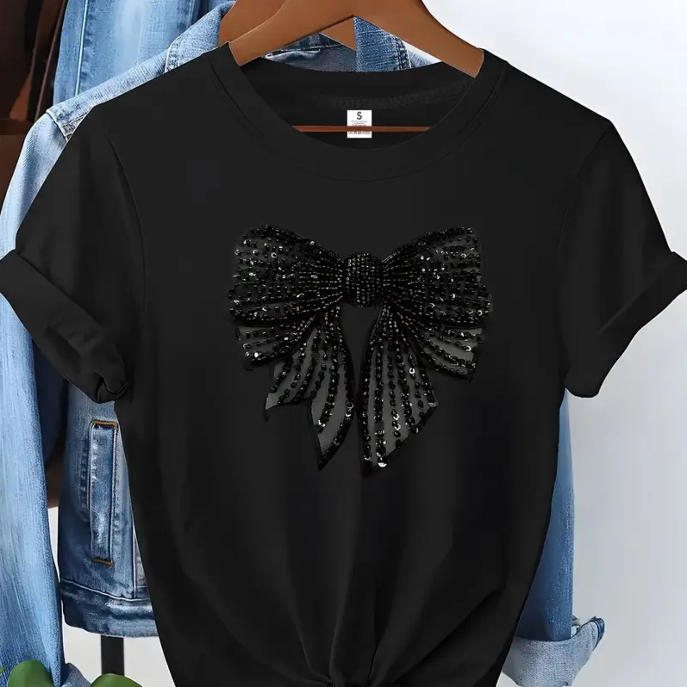 Women's Black Casual T-Shirt - Lightweight Breathable Everyday Top for Women, Machine Washable Round Neck Shirt for Everyday & Formal Events, All-Season Comfort Fit Blouse, Ladies T Shirts