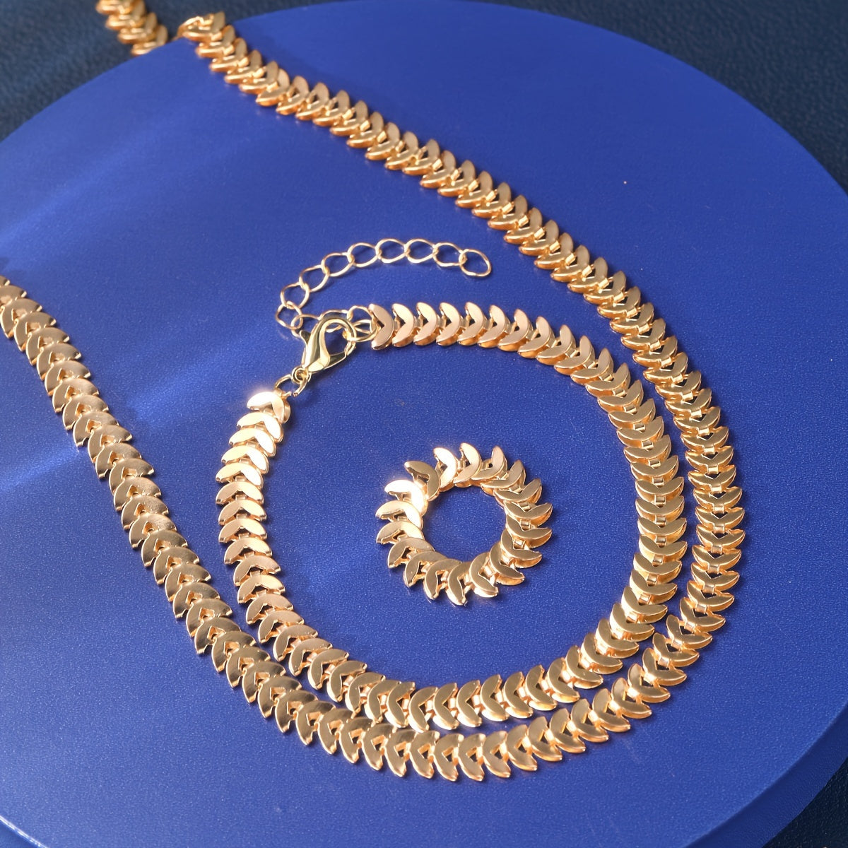 Hip-Hop Inspired Women's Jewelry Set - Necklace, Bracelet & Ring Combo for Casual Attire and Gifting, Spring Summer, 3pcs