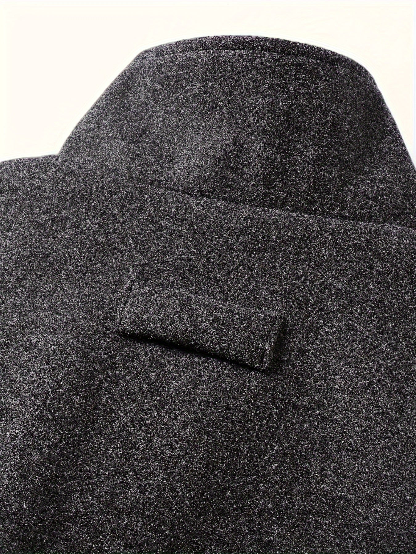 Men's Stylish Autumn/Winter Warm Polyester Casual Jacket with Lapel Collar, Zipper Closure, and Pockets - 100% Polyester Solid Color Loose Fit Coat
