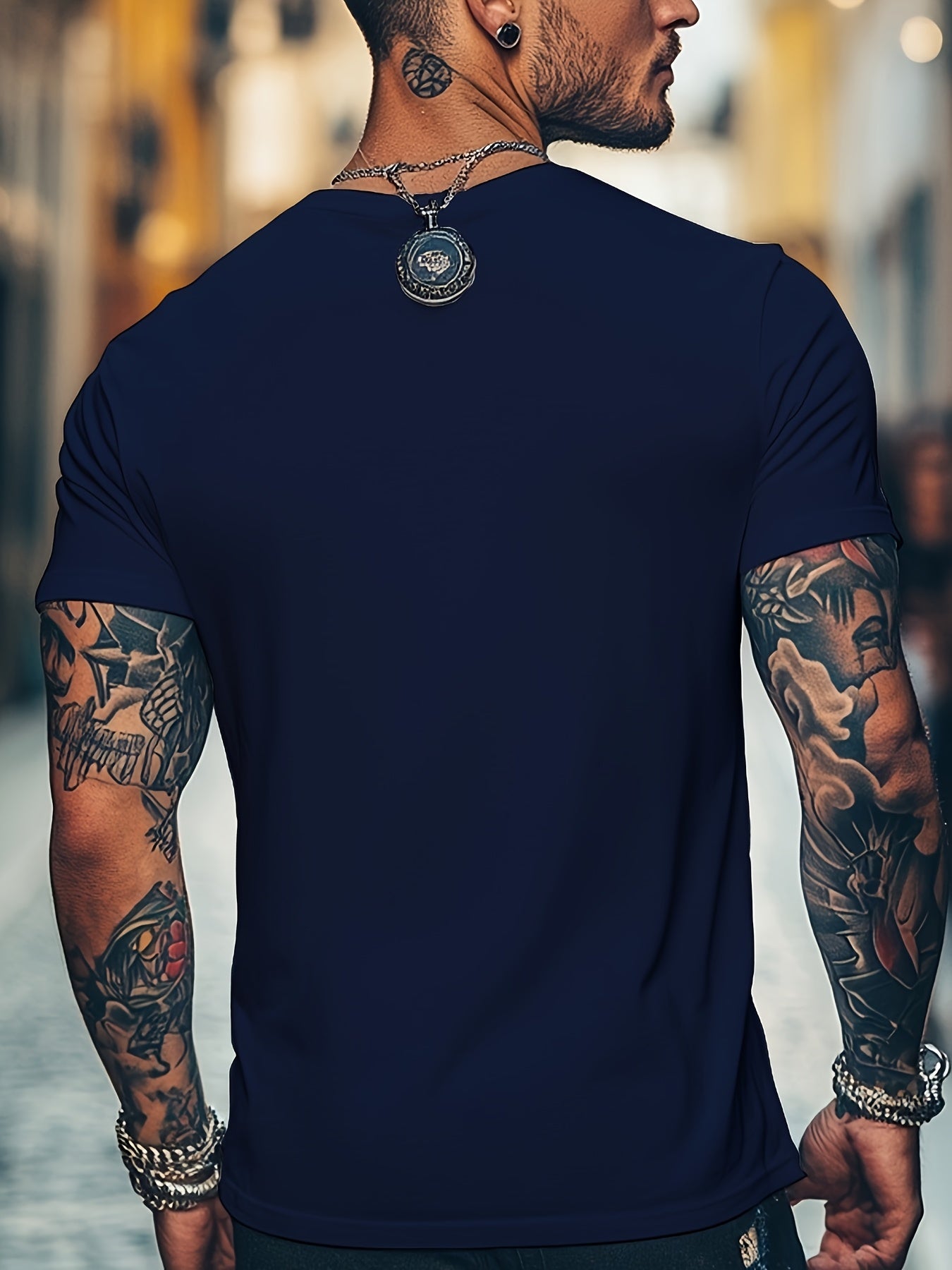 Men'S Brown T-Shirt with ECG Heartbeat Graphic - Casual Streetwear, Short Sleeve, Round Neck, Stretch Fabric, All-Season Comfort, Casual Streetwear Tee Round Neck Tshirt Comfortable Fit