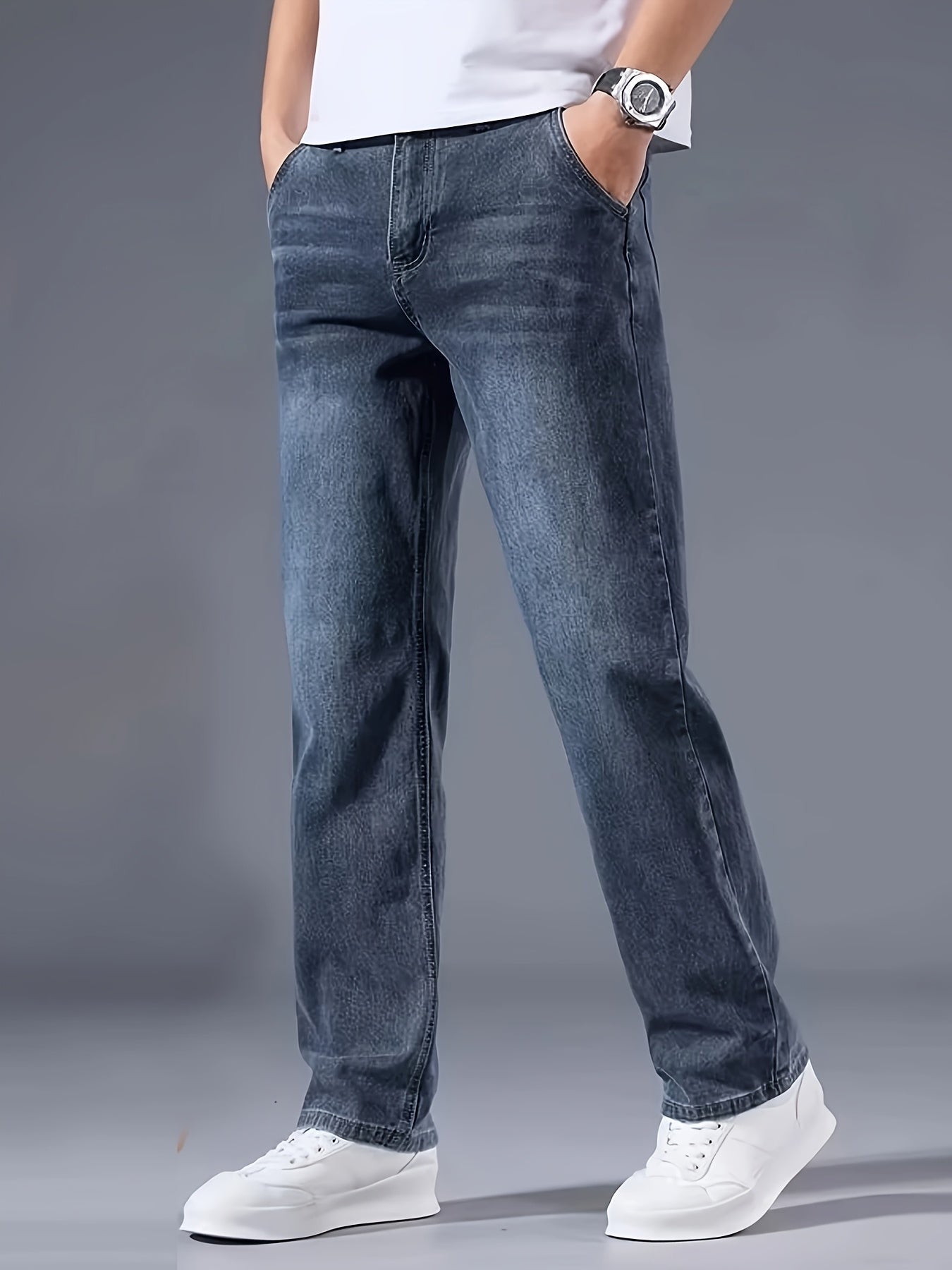 Teen Boys' Y2K Loose Fit Denim Jeans Mid Waist Casual Style