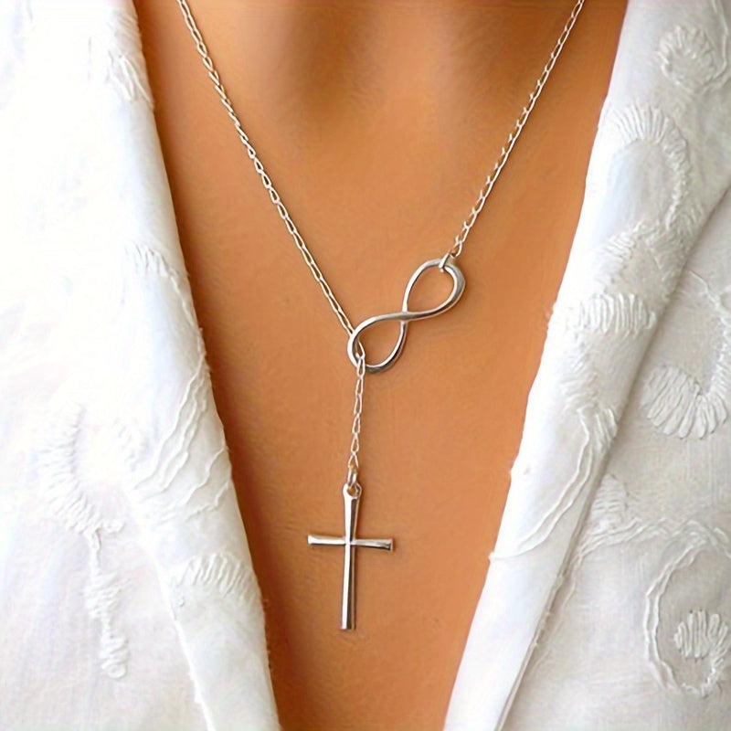 Մինիմալիստական Lucky 8 նիշանոց Cross Short Necklace Jewelry