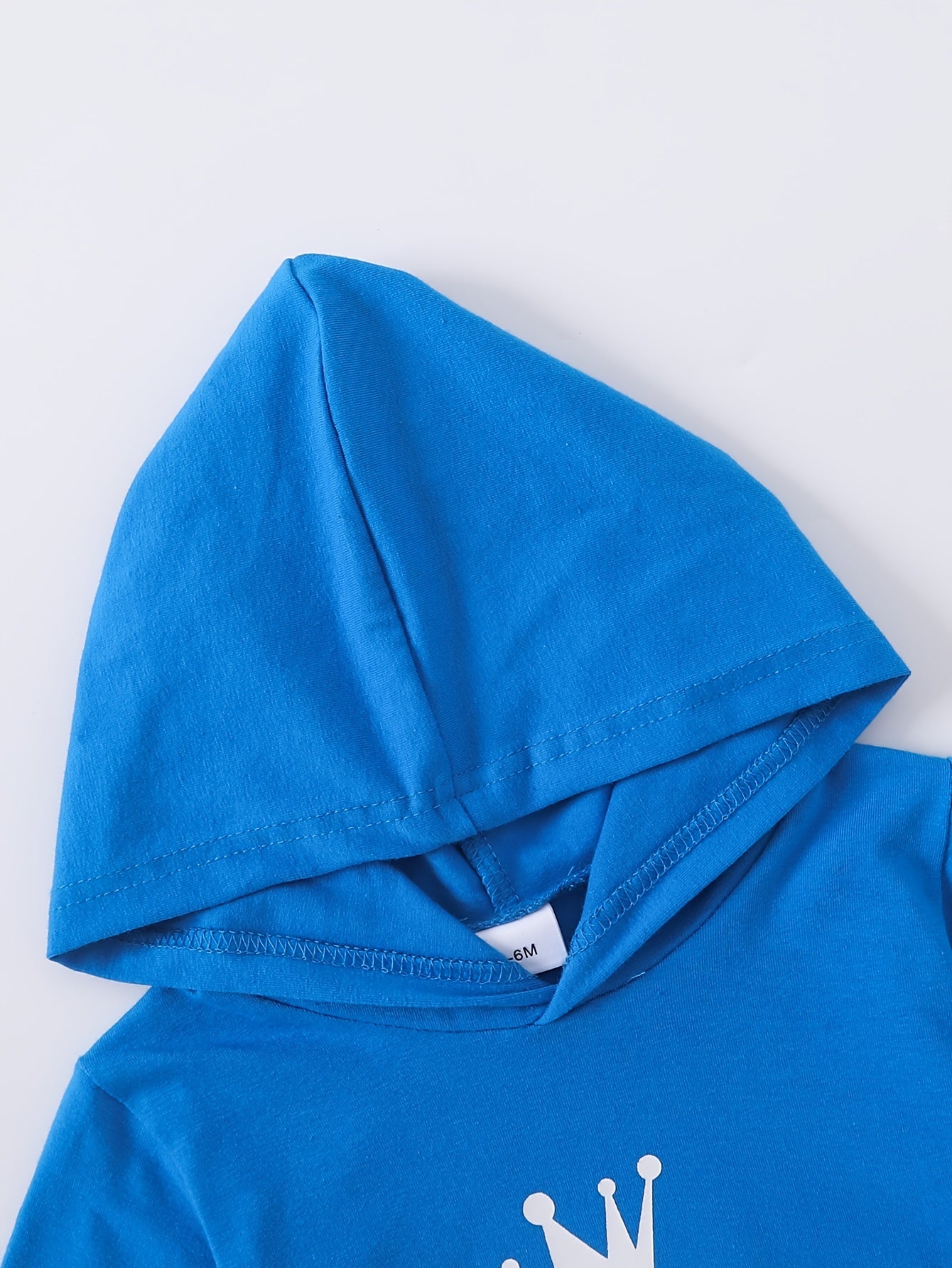 2 հատ Baby Boy's Casual Fashion Outfit Hooded KING Print երկարաթև մարզաշապիկ + շալվար բացօթյա հավաքածու