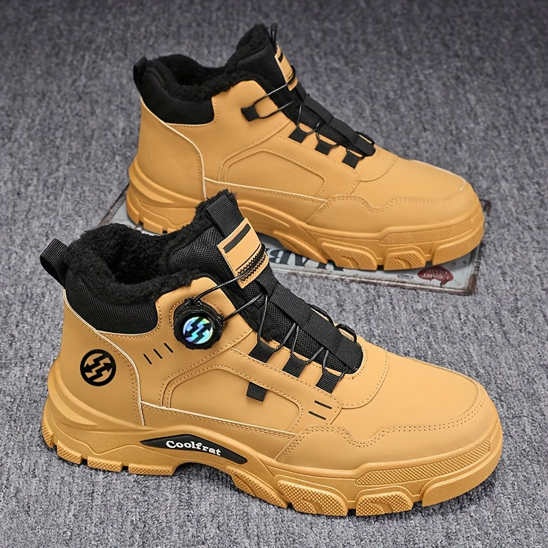 Տղամարդկանց նոր ձմեռային հաստ շերտով կոշիկներ, երեք գույնի, հարմարավետ և տաք, հեշտ հագնվող/հանվող, բռնակի դիզայնով, հարմար է բացօթյա ձյան, լեռնագնացության և լեռնագնացության համար։