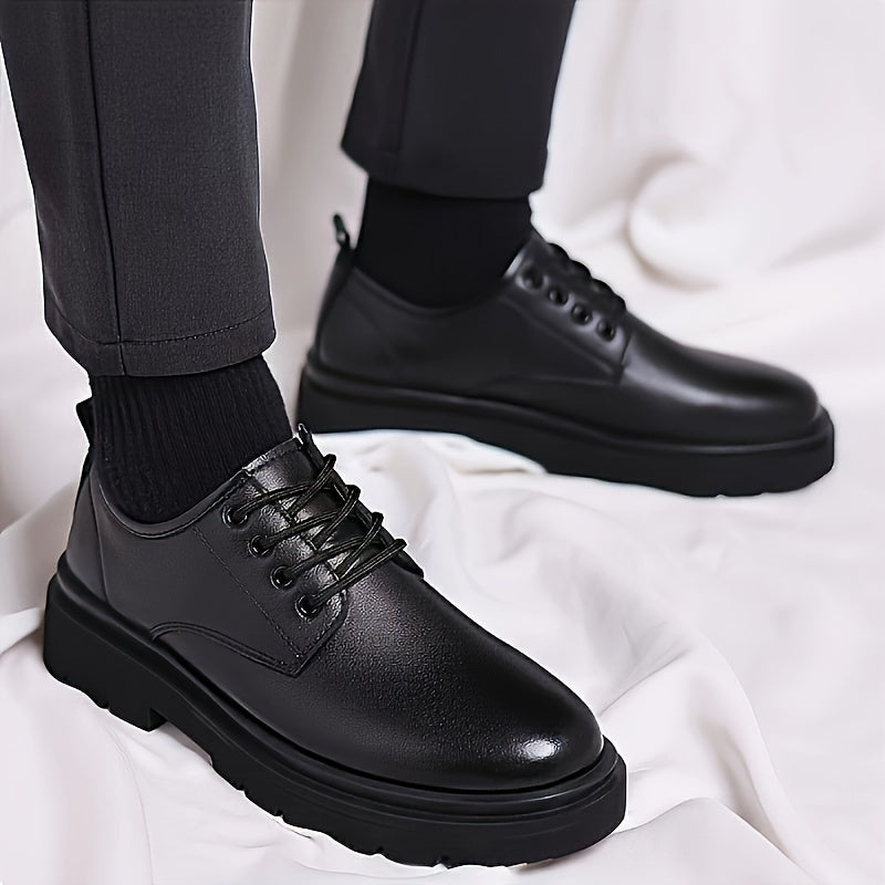 Stylish Men's Casual & Business Shoes - Versatile, Non-Slip, Lace-Up with Soft Sole for All Seasons, Dressy Shoes