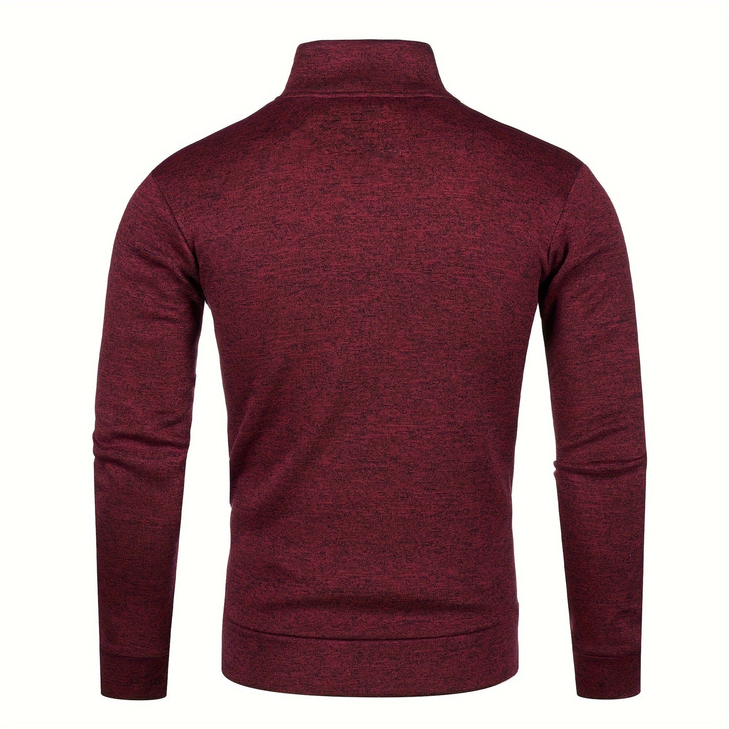 Men's Knitted Cardigan Jacket, Autumn Winter Casual Stand Collar Full Zip Coat, Long Sleeve Regular Fit Jacket