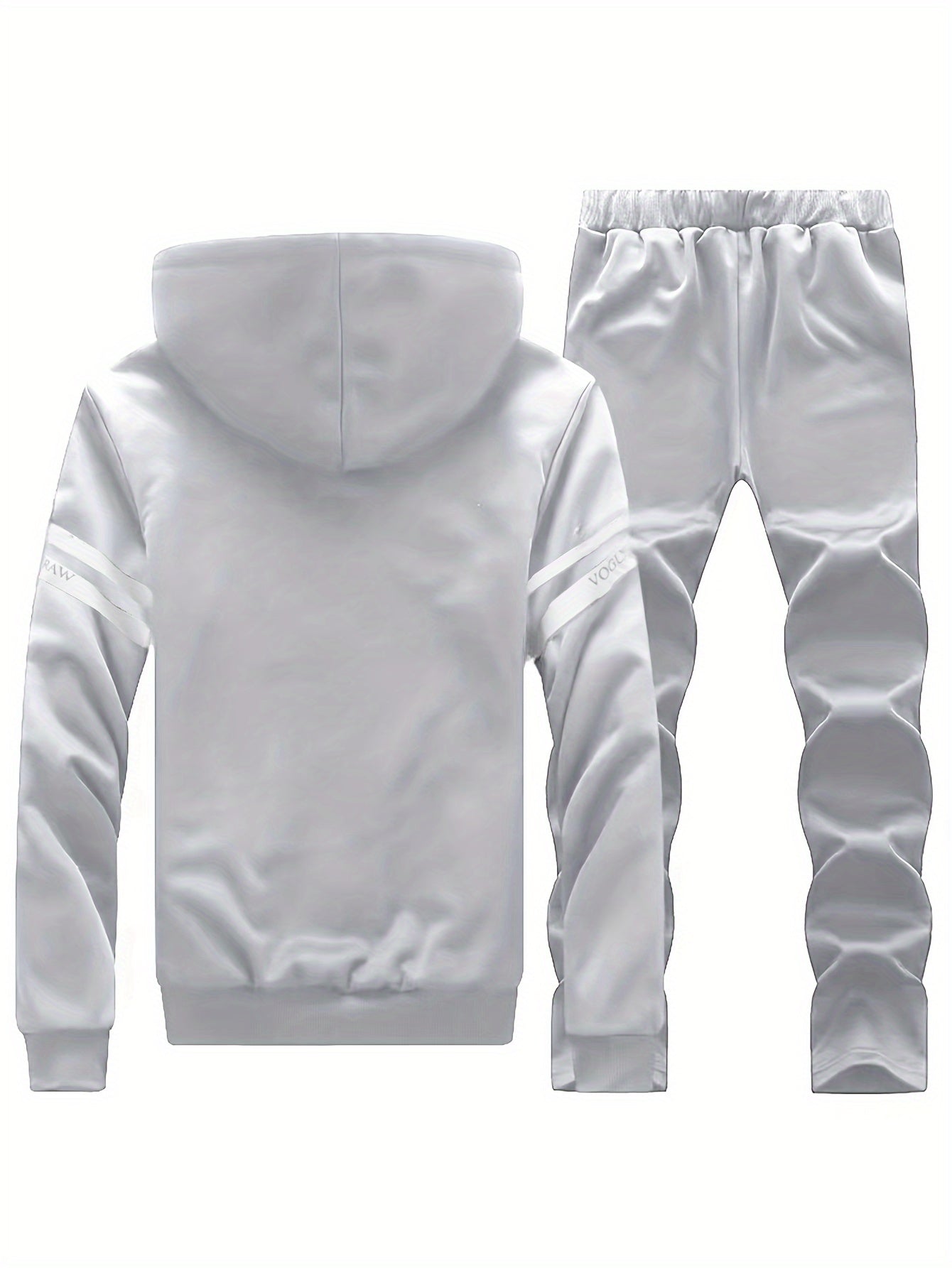 Autumn and Winter Men's Sports and Casual Suit, Men's Plus Velvet Thickened Sports Suit, Hooded Open Cardigan Fitness Suit, Warm Home Suit, Two-piece Set