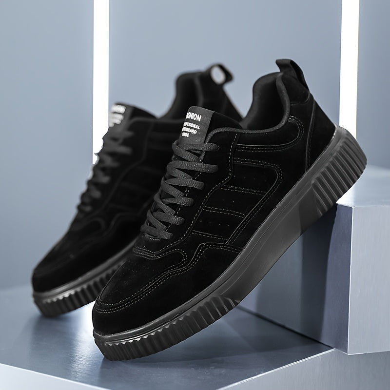 Men's Fashionable Lace-Up Sneakers - Casual & Sporty, Non-Slip, All-Season Wear with Comfortable EVA/Fabric Insole