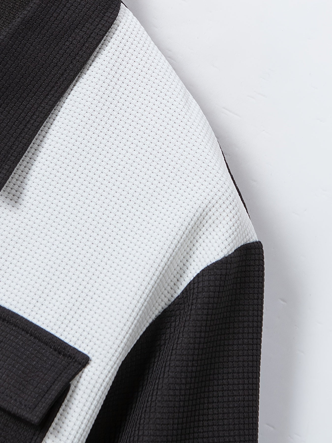 Men's Summer Two-Piece Set, Waffle Fabric Contrast Color with Pockets Short-Sleeved Shirt + Casual Trousers Suit, Leisure Light Business Vacation Daily Multiple Scenes