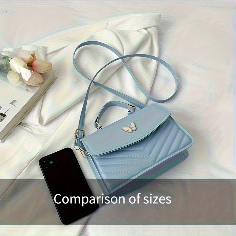 New Fashionable Minimalist Shoulder Bag Trendy Versatile Women'S Handbag Unique Crossbody Bag High-End Chic Tote Pure Diamond Solid Color Bag Fashionable Small Square Bag