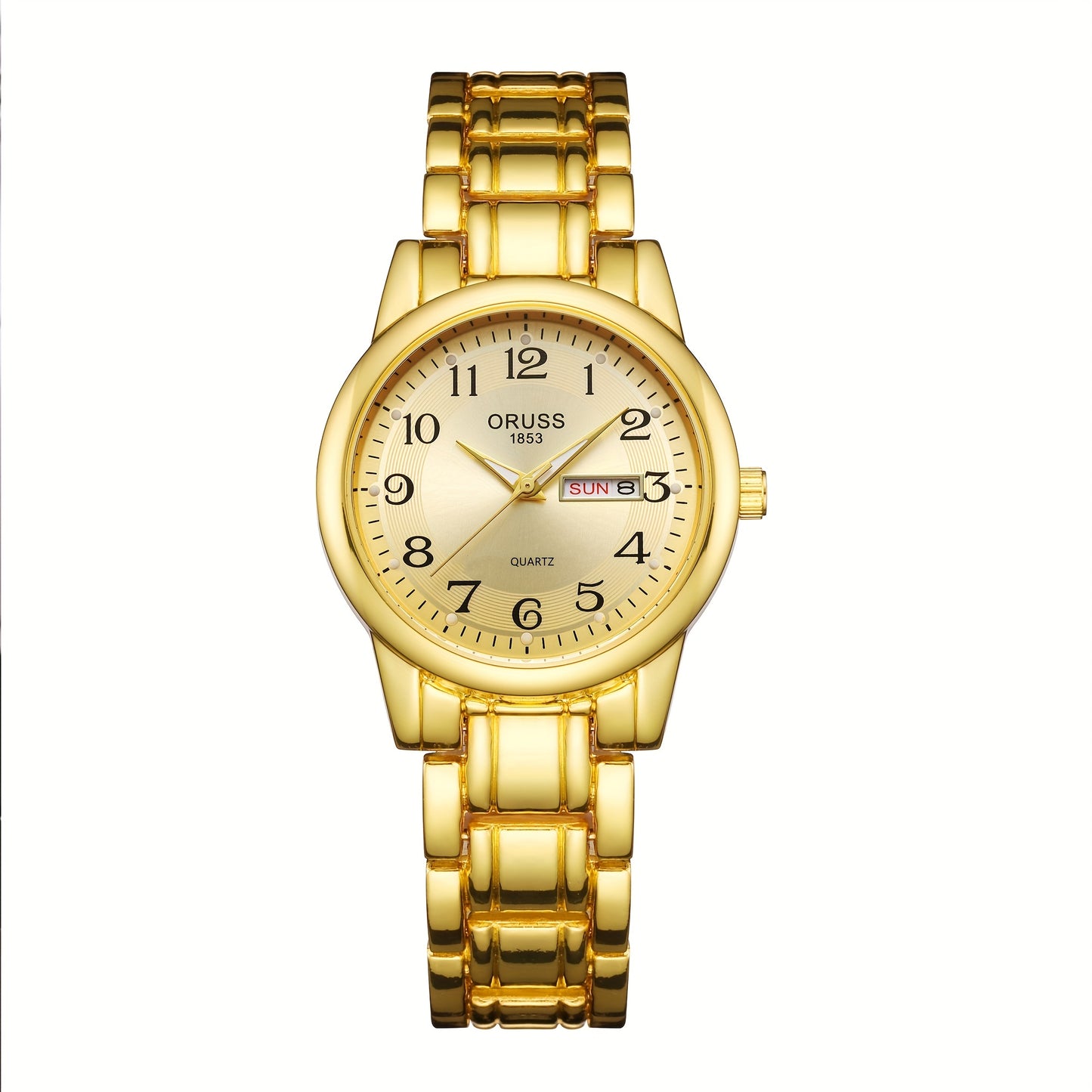 Elegant Women's Quartz Watch - Stainless Steel Band, Alloy Case with Dual Calendar Feature, Non, Round Shape