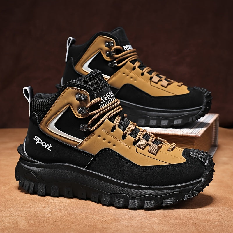 Men's Outdoor Hiking Boots - Breathable PU Upper, Thick Sole, Excellent Traction, Ideal for Mountain Climbing and Trekking | Military Boots | Camping Gear