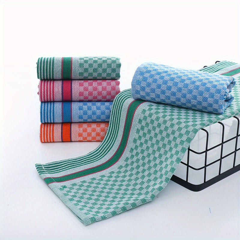 4/6pcs Kitchen Dish Towels, Super Soft Waffle Weave, Colorful Plaid Pattern, Large Square Rags for Washing and Drying Dishes, Household Use, Washable Kitchen Towels, Tea Towels, Suitable for Living Room, Bedroom, Bathroom, To