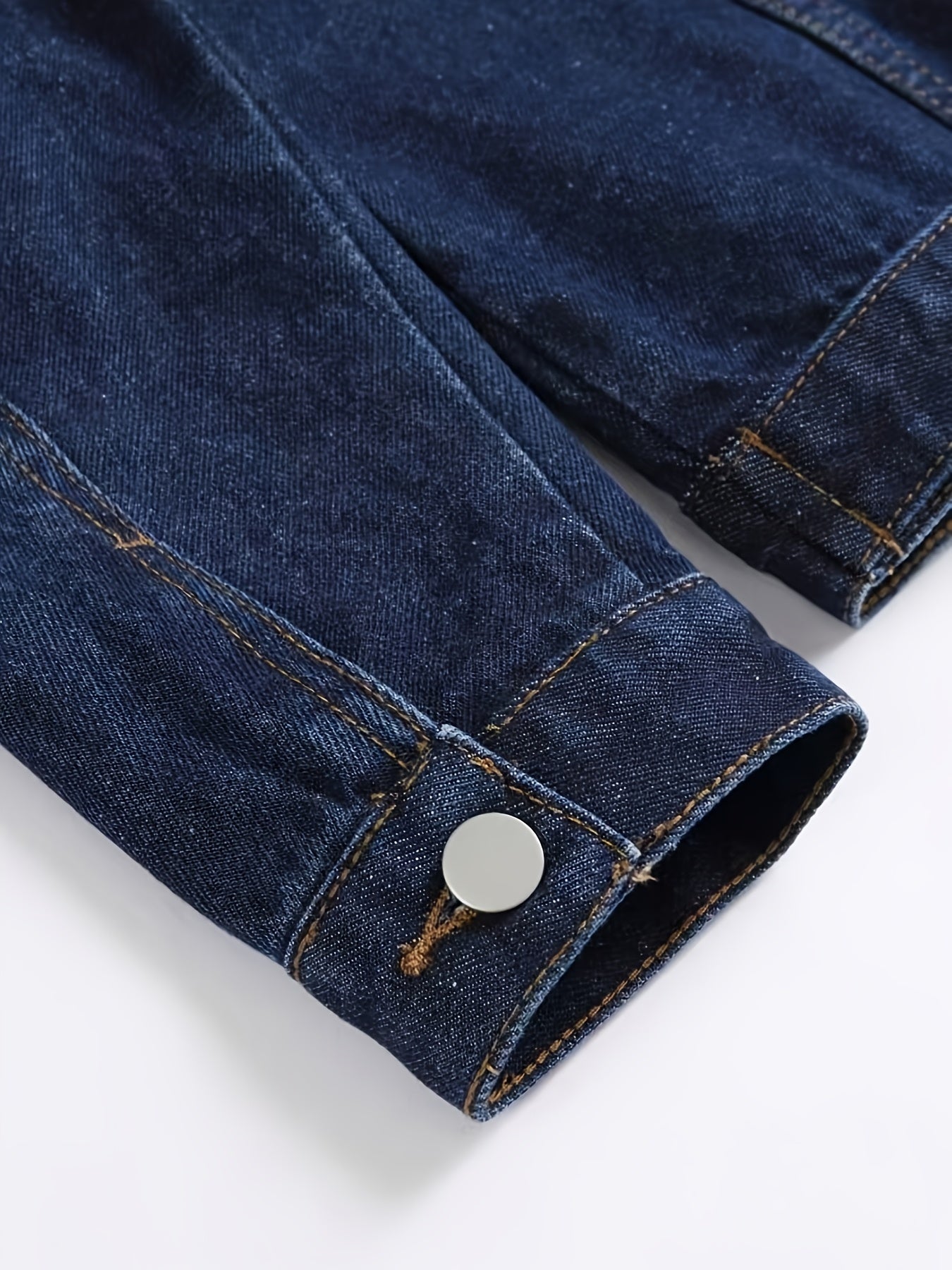1pc Men'S Casual Denim Jacket, 80% Cotton 20% Polyester, Solid Color, Lapel Collar, Non-Stretch Woven Fabric, Regular Fit with Pockets