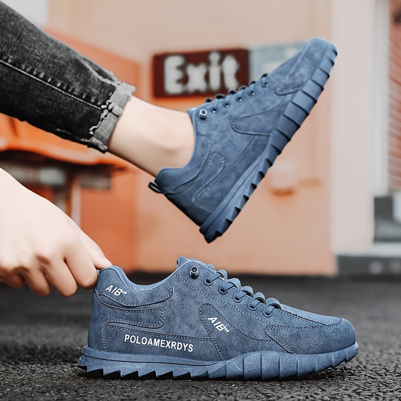 Men's Slip-On/Lace-Up Casual Shoes - All-Season Non-Slip Cushioned PVC Sole, Low-Top Athletic Sneakers Grey/ for Gym, Office, Everyday - Durable Canvas Upper Non-Slip Grip Outsole, Grip Enhancing Footwear, Comfortable Lined