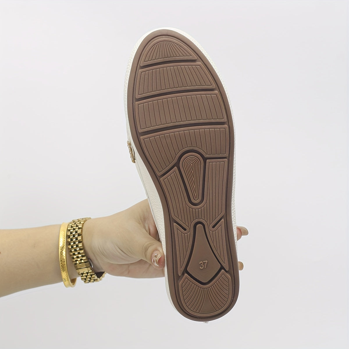 Women's Fashion Solid Color Round Toe Flats, All-Season Slip-On Loafers with Breathable Flannel Lining and TPR Sole