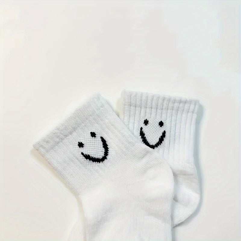 2/5 Pairs of Baby Socks Four Seasons Cotton Socks Cute Expressions 0-5 Years Old Boys And Girls Sports Mid-Tube Short Socks