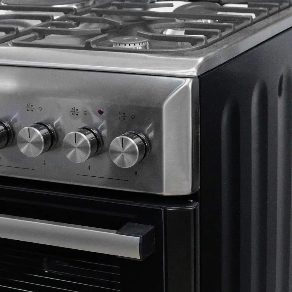 KUMTEL LF60-SF31F Stainless Steel Black Gas Stove