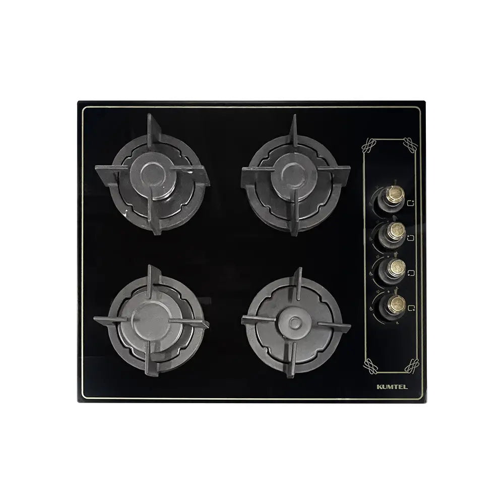 KUMTEL Built-In Black Rustik Cooktop - Compact 60.5cm