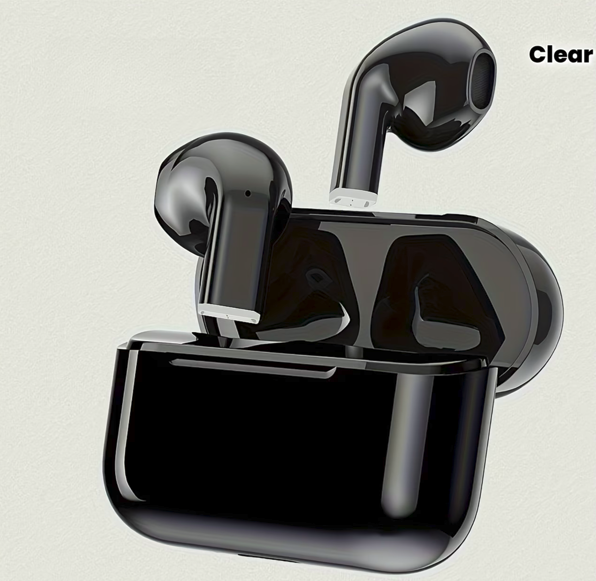Black Wireless Earbuds – Sleek Compact Charging Case - ayq