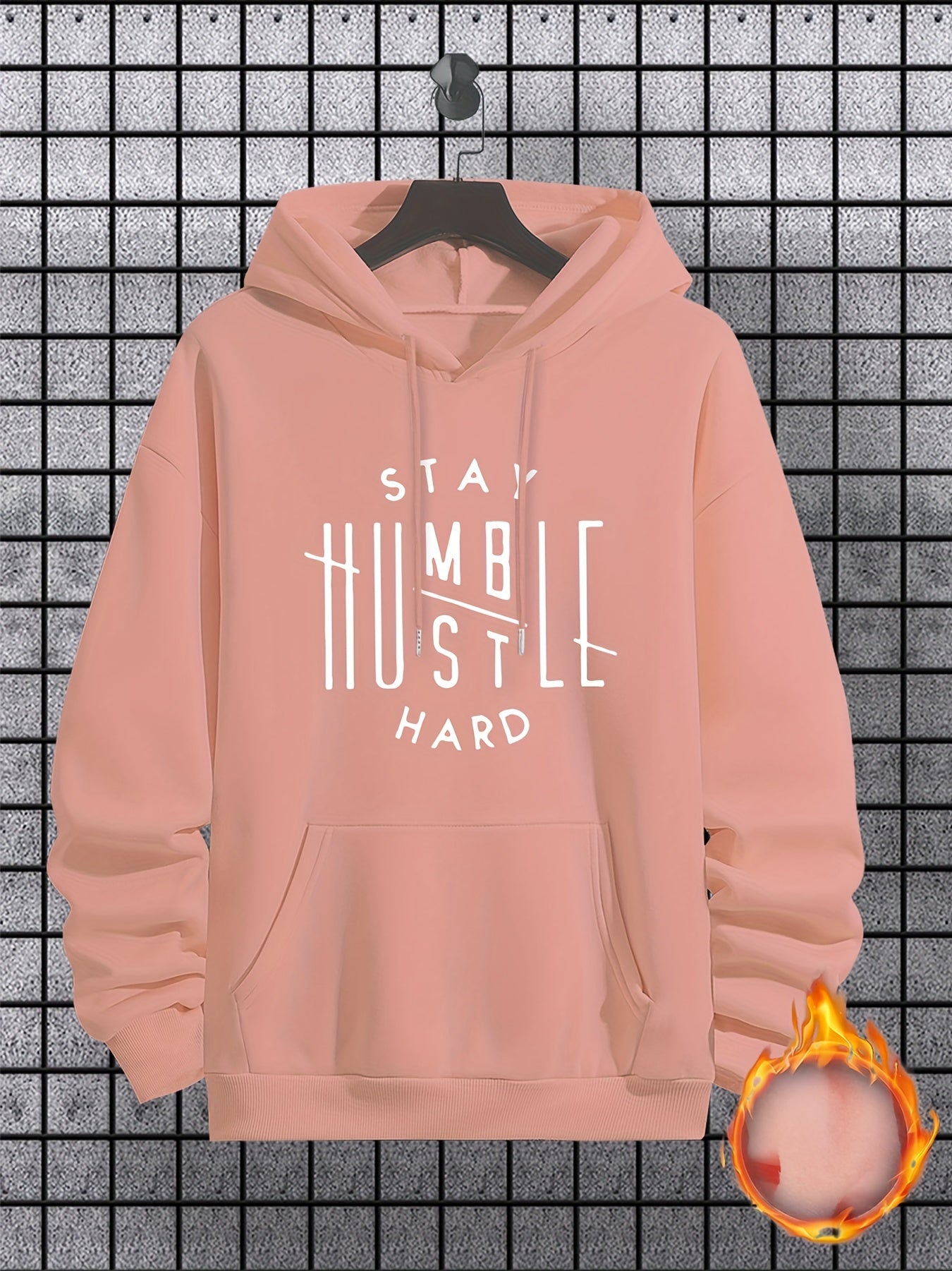 KOURRTER Men's Inspirational Hoodie - "Stay Humble" Graphic Print, Long Sleeve, Polyester Blend, Available in Black, Red, Yellow, Blue, Apricot, Dark Blue, Coffee, Pink, Light Grey - Machine Washable, All-Season Wear