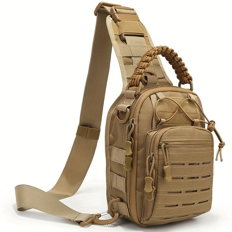 Versatile EDC Crossbody Bag - Lightweight, Multi-Pocket Travel Chest Pack with Zip Closure for Outdoor Adventures