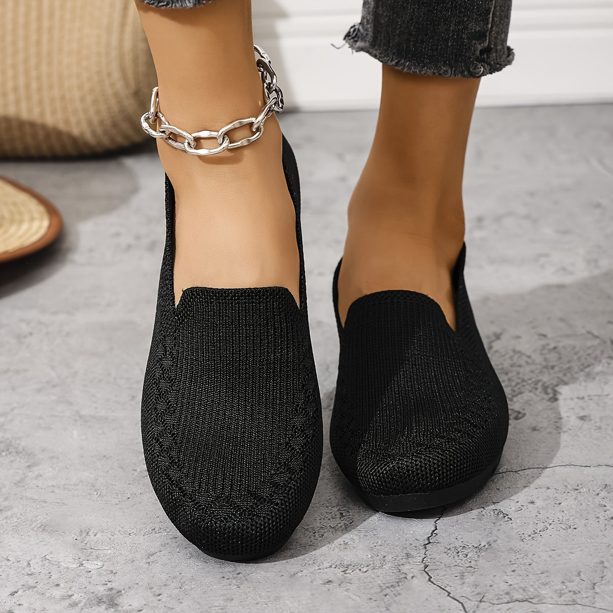 Lightweight Mesh Loafers for Women - Breathable And Easy to Wear, These Comfortable Flat Shoes in Purple Feature a Fabric Upper And Rubber Sole, Ideal for Any Season.