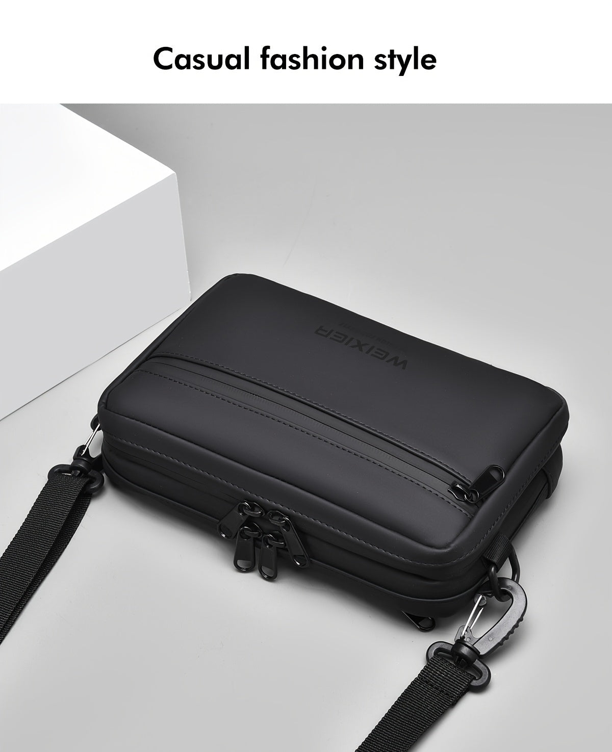 WEIXIER Unisex Fashion Messenger Bag, Shoulder Satchel with Detachable Strap, Polyester Lined, Business Briefcase for Commuting Outdoor, Ideal Gift for Husband Or Boyfriend