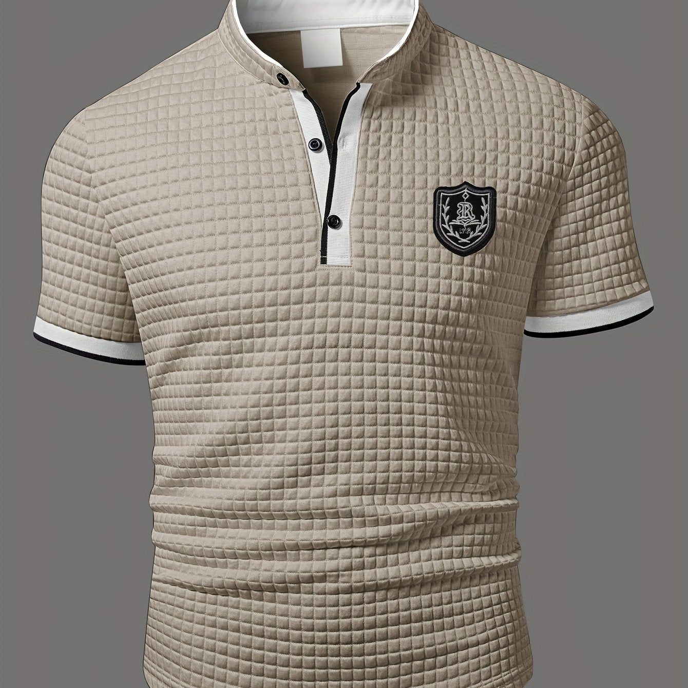 Men's Lightweight Moisture-Wicking Short Sleeve Shirt - Breathable Stretch Fabric, Henley Neck Casual Button-Up for Gym, Summer Outings & Parties (White) - ayq