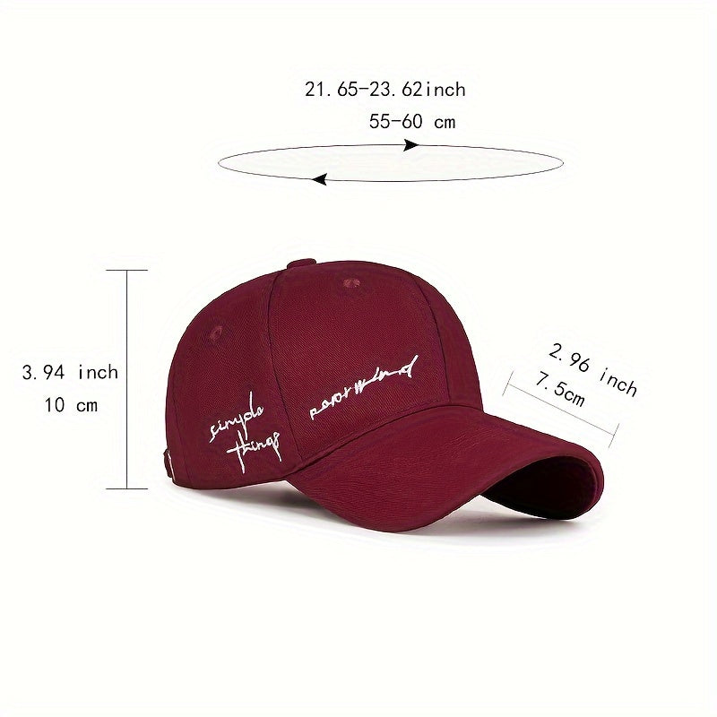 Trendy 4-Season Duckbill Baseball Cap With Embroidery, Adjustable Sun Protection For Women