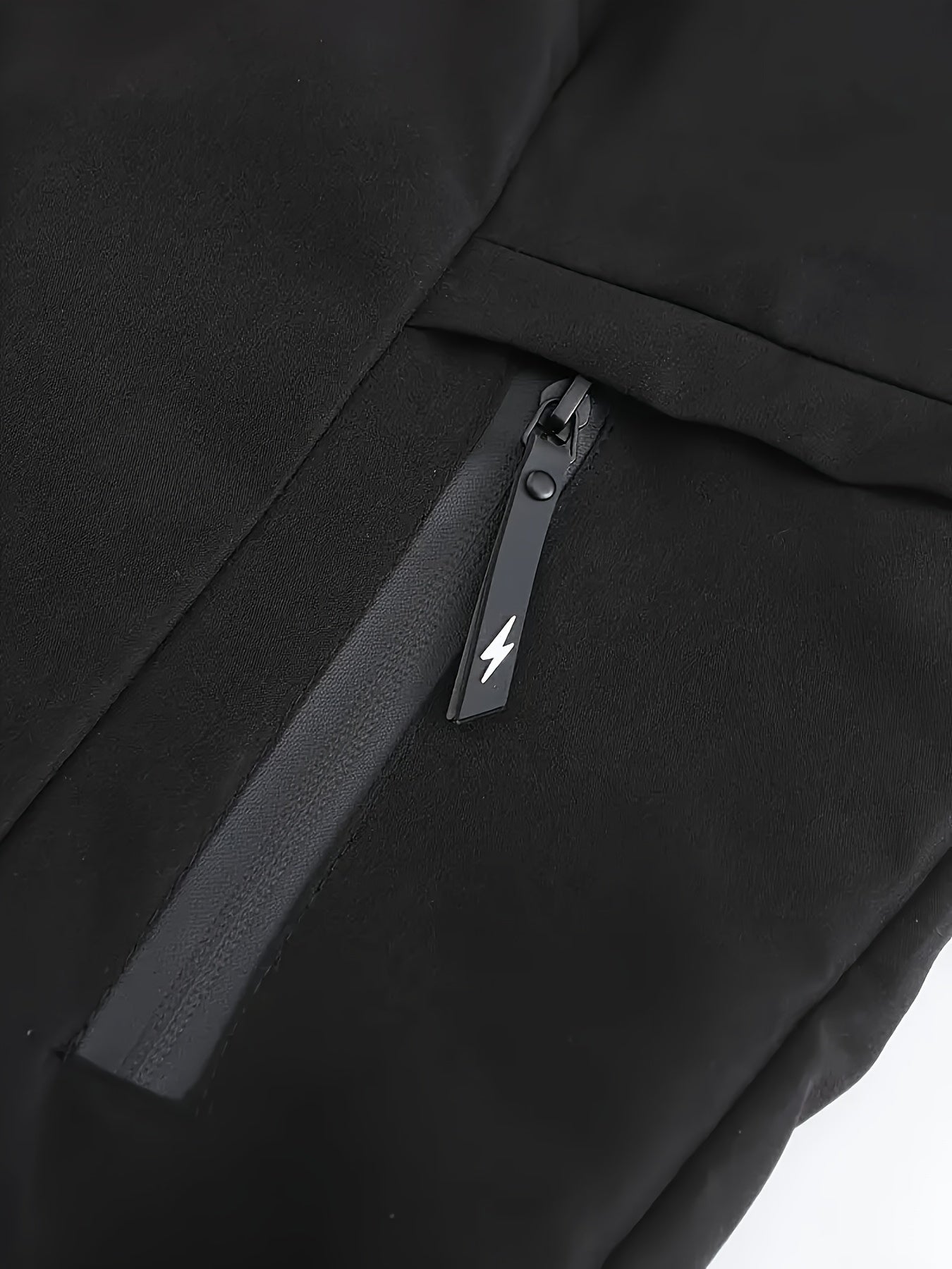 Men's Casual Windproof Hooded Jacket with Embroidery Detail, Long Sleeve Zip-Up Polyester Coat for Spring and Autumn