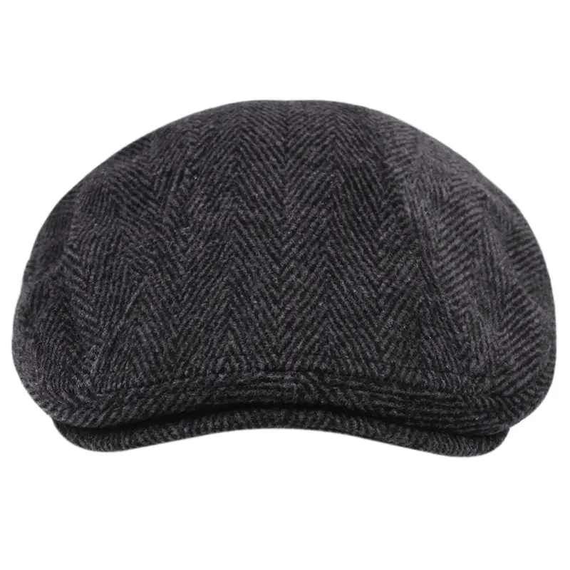 Men'S Knit Fabric Flat Cap - Textile Material ≥80%, Herringbone Pattern, Hand Wash/Dry Clean, Leisure Sun Hat, Mixed Color (1-Pack)