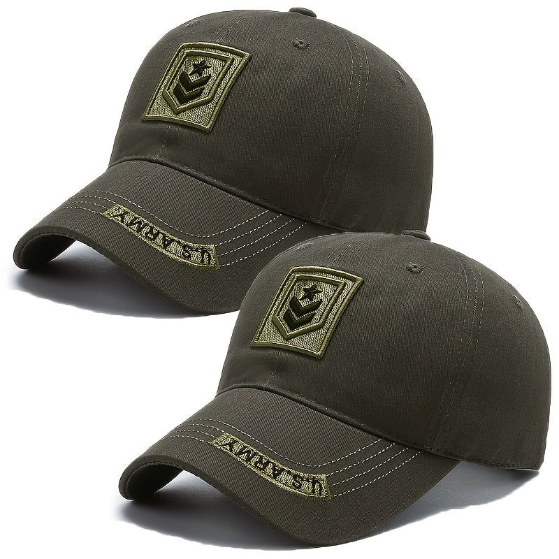 Men's Lightweight Adjustable Baseball Hats Set of 2 - Embroidered Desi