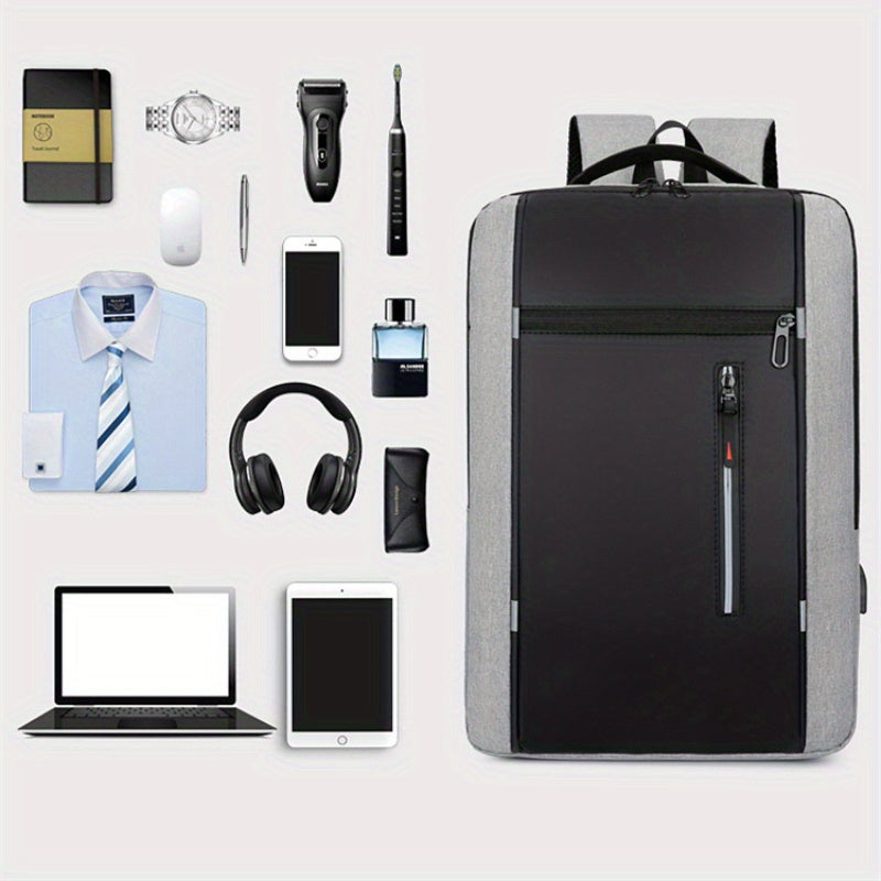 Three-Piece Set: Laptop Bag, Chest Bag, Wallet - Multi-Layer Oxford Fabric Adjustable Shoulder Backpack with Reflective Strip Design, Breathable Wide Strap Large Capacity Casual Storage Bag for Men, Suitable for Daily Commute
