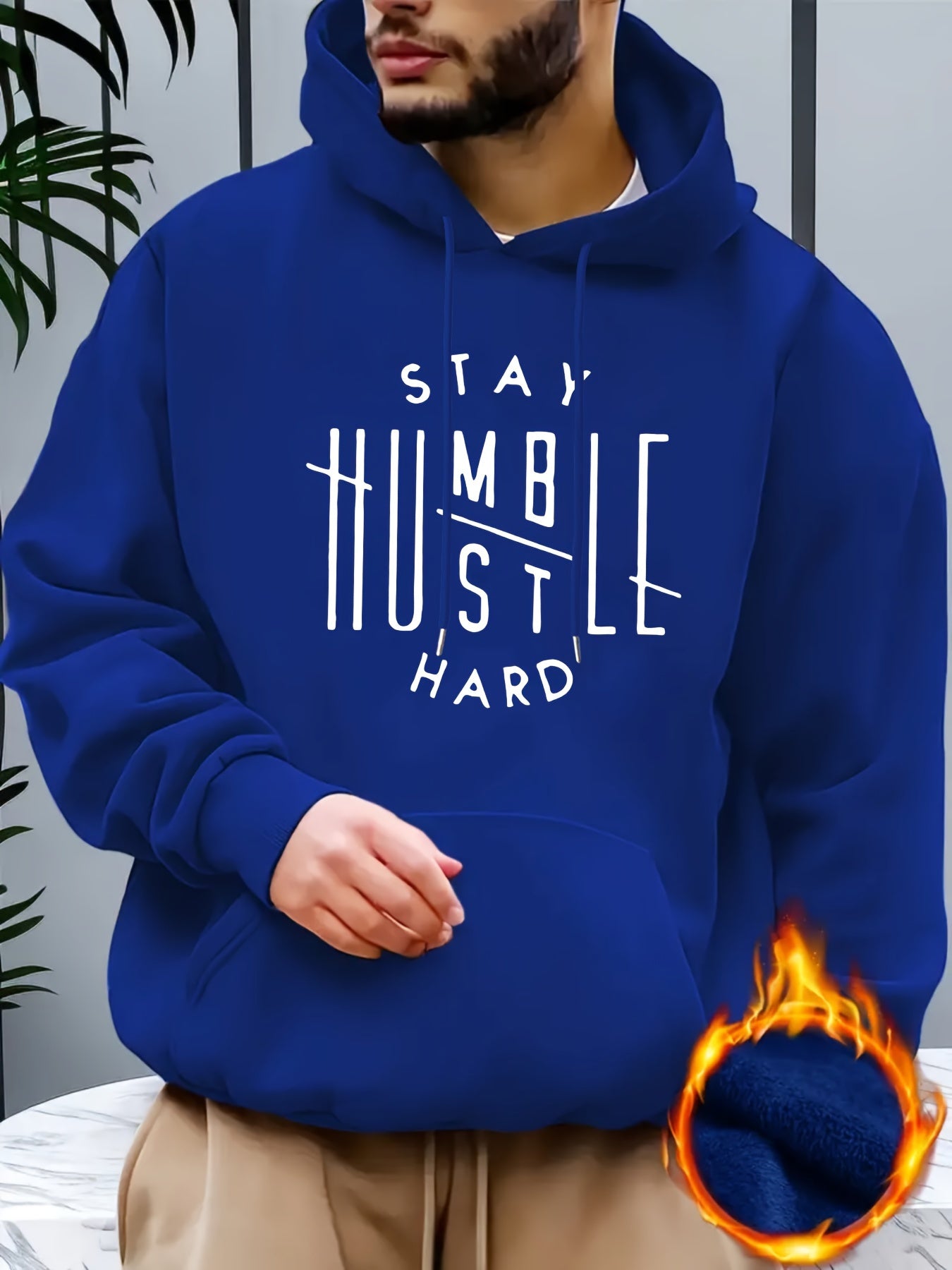 KOURRTER Men's Inspirational Hoodie - "Stay Humble" Graphic Print, Long Sleeve, Polyester Blend, Available in Black, Red, Yellow, Blue, Apricot, Dark Blue, Coffee, Pink, Light Grey - Machine Washable, All-Season Wear