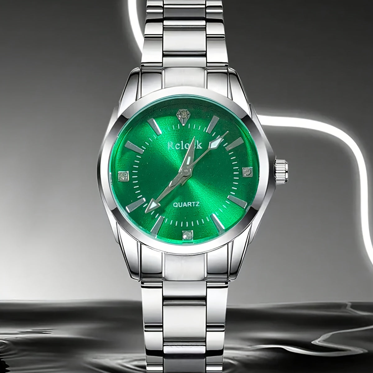 1pc Fashionable Women's Quartz Watch, Round Analog Display, Shock-Resistant Alloy Case & Band, Non, Button Battery - Elegant Timepiece