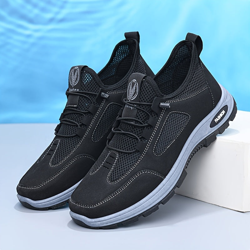 NeoFlex Men'S Breathable Running Shoes - Elastic Weave Upper Cloud Cushion Technology, Lightweight Low-Top Design for Gym, Workout, Streetwear - All-Season Comfort, Gym Footwear, Sleek Sporty Look, Durable Rubber Sole