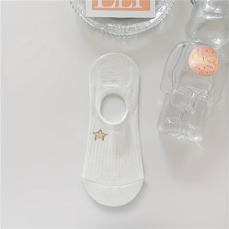 10pcs Cute Animal & Floral No-Show Socks for Women - Breathable, Soft Polyester Blend, Invisible Boat Socks with Non-Slip Heel, Perfect for Spring & Summer, Cute Socks