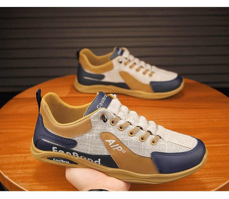 Men's Vintage Old School Style Sneakers, Comfy Non Slip Durable Canvas Breathable Shoes, Men's Footwear