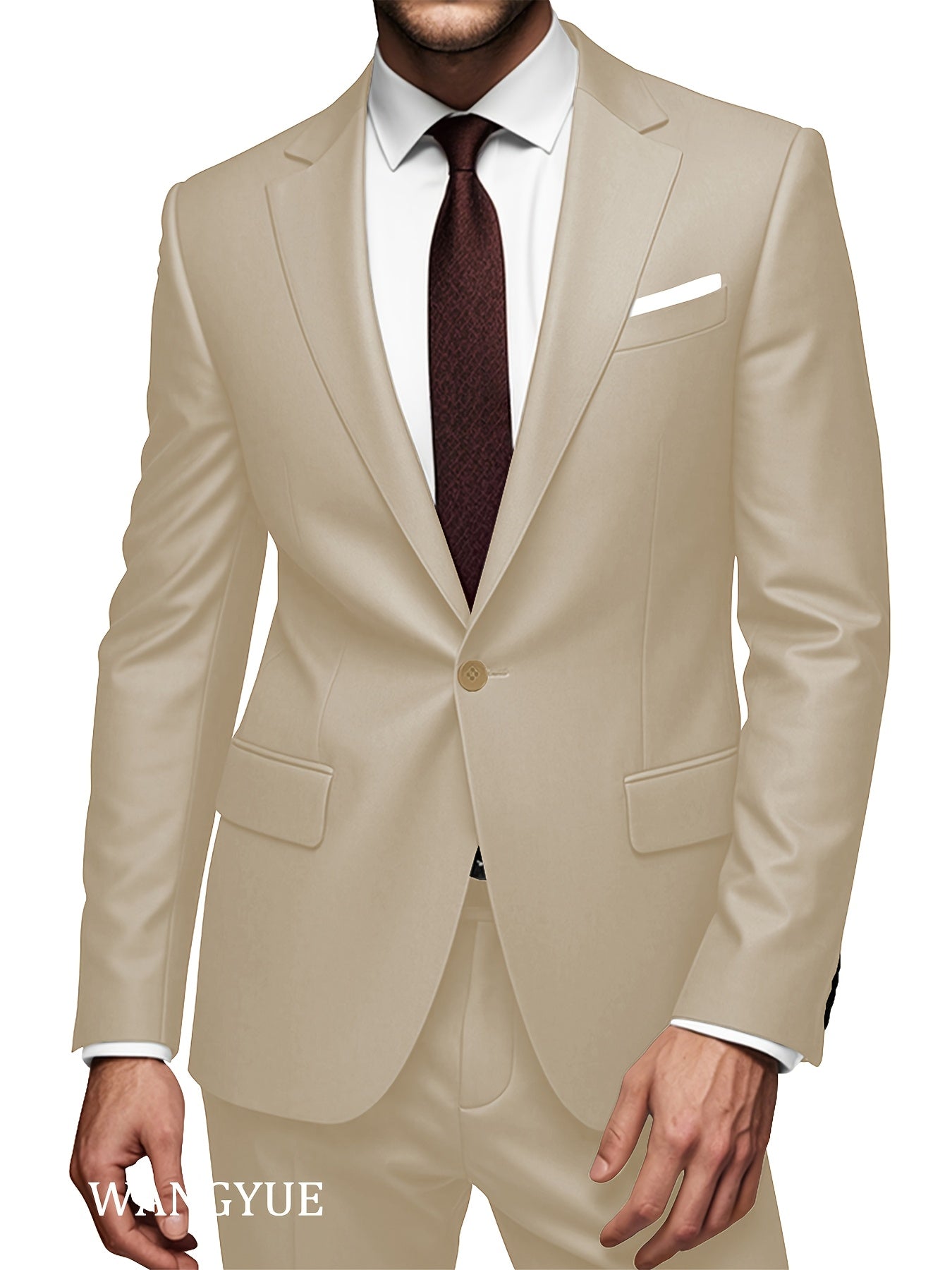 Men'S Classic Two-Piece Suit Set with a Single-Button Jacket And Pants, Suitable for Light Business, Weddings, Casual, And Formal Occasions.