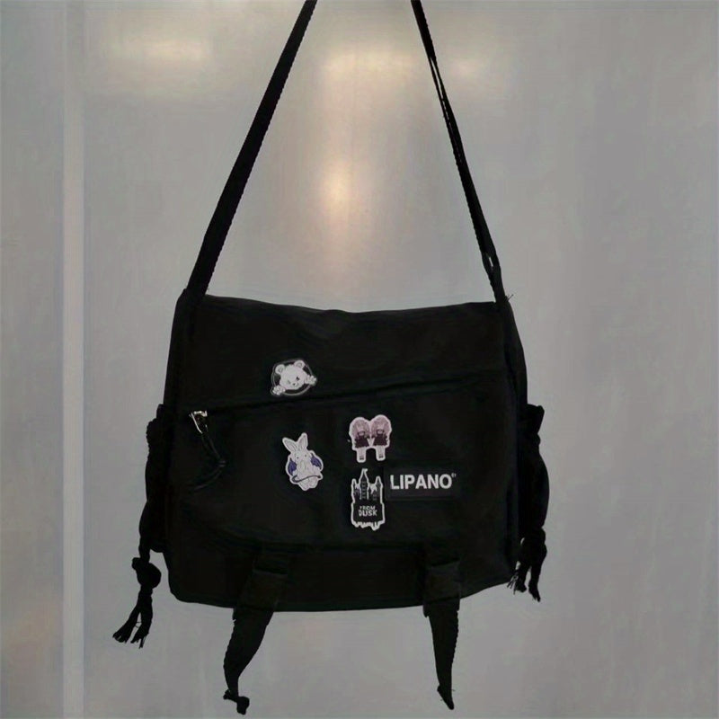 1pc Nylon Handbag Shoulder Bag Large Capacity Messenger Bag, Men's Messenger Bag Student School Bag