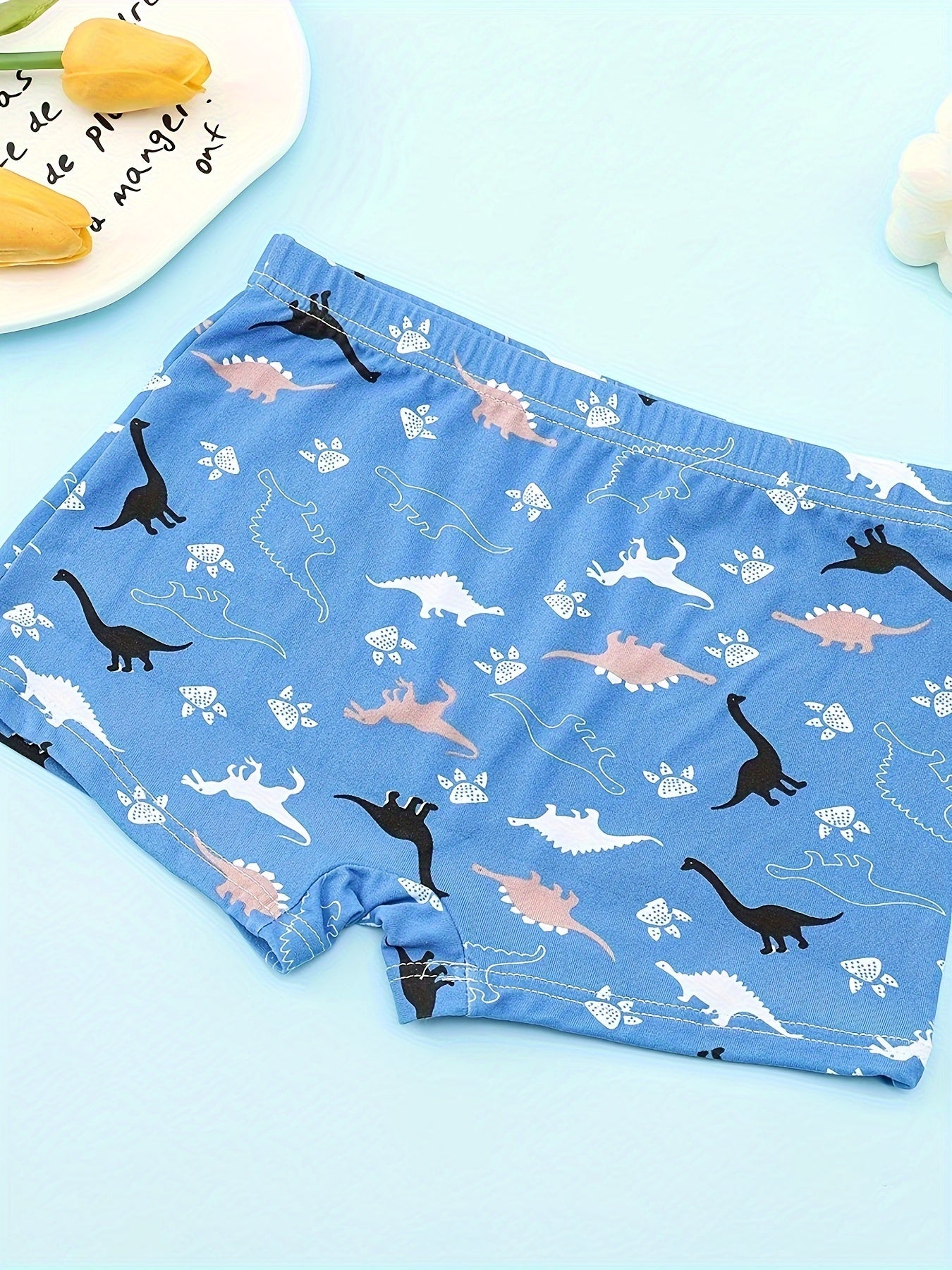 5 հատ 95% Cotton Boys Dino Print Ներքնազգեստի Հավաքածու Բոլոր Սեզոնի Նվեր