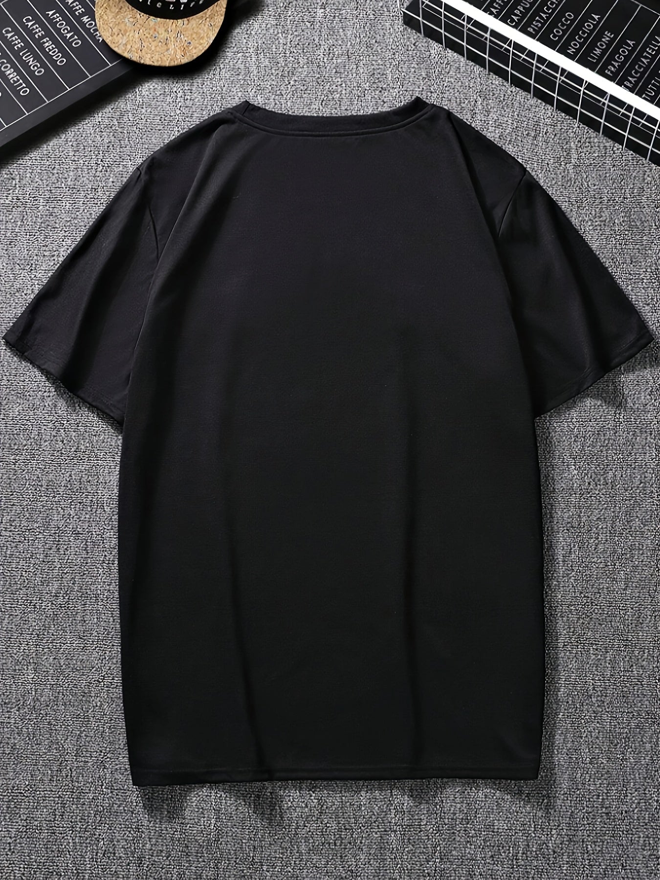 Men's Casual Graphic T-Shirt - Soft Polyester Blend, Crew Neck, Short Sleeve, Summer Style with Unique Moon and Figures Print, Lightweight and Comfortable for Casual Attire, Everyday Tshirt Artistic Design Shirt Lightweig