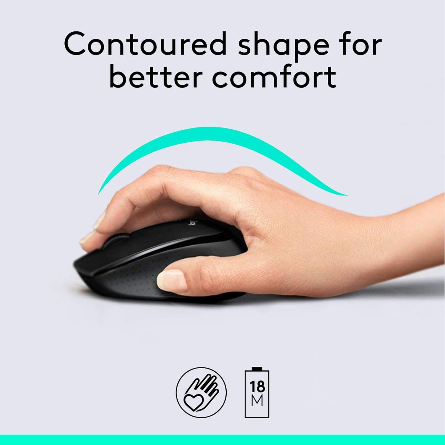Logitech MK345 Wireless Combo Full-Sized Keyboard with Palm Rest and Comfortable Right-Handed Mouse, 2.4 Ghz Wireless USB Receiver, Compatible with PC, Laptop,Black